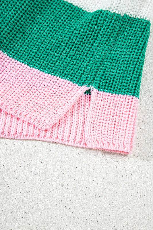 Multicolour Color Block V Neck Sweater T Shirt - Shop Style & More | Fresh Looks, Everyday Deals & Free Shipping