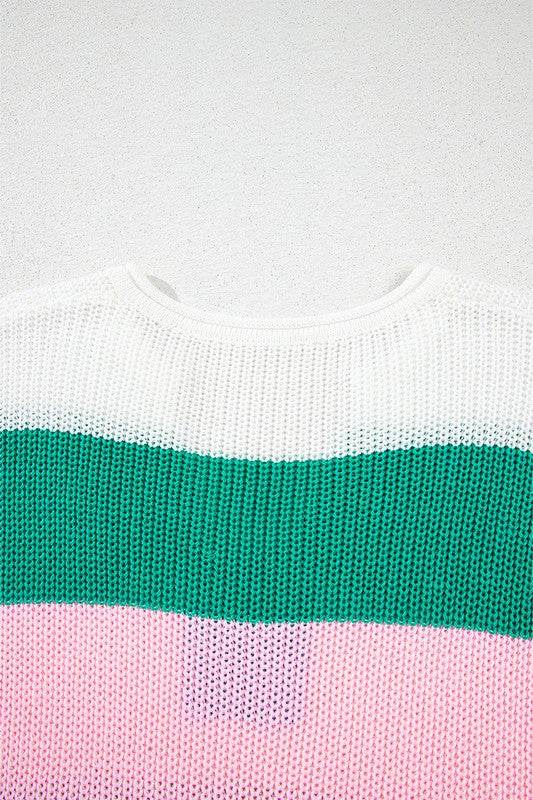 Multicolour Color Block V Neck Sweater T Shirt - Shop Style & More | Fresh Looks, Everyday Deals & Free Shipping