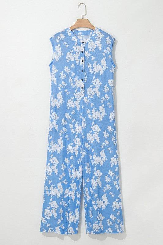 Floral Print Wide Leg Relaxed Sleeveless Jumpsuit - Shop Style & More | Fresh Looks, Everyday Deals & Free Shipping