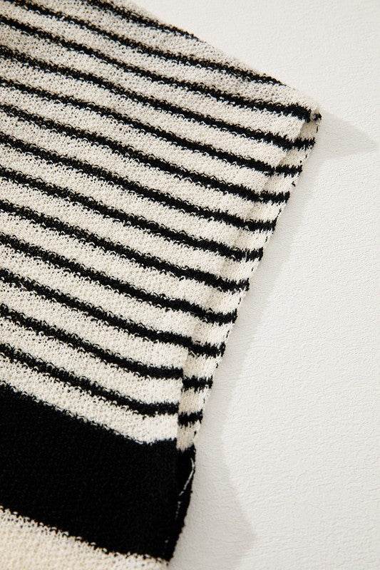 Black white Striped O Neck Sweater Vest - Shop Style & More | Fresh Looks, Everyday Deals & Free Shipping