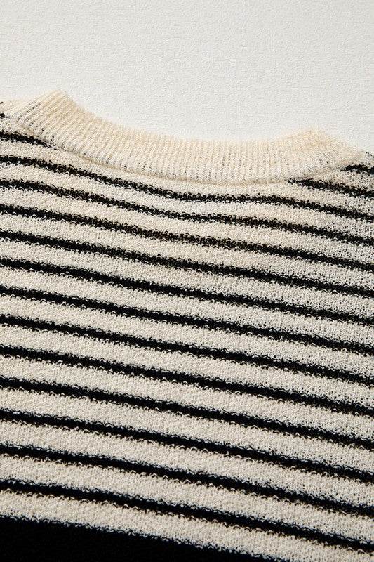 Black white Striped O Neck Sweater Vest - Shop Style & More | Fresh Looks, Everyday Deals & Free Shipping