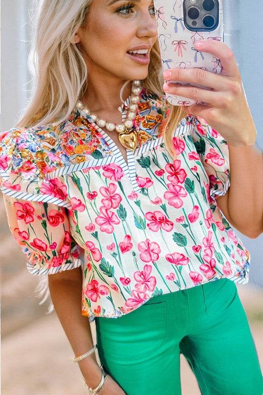 pink v neck boho blouase - Shop Style & More | Fresh Looks, Everyday Deals & Free Shipping