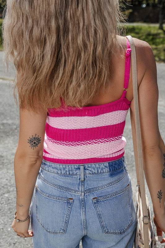 Red Stripe Spaghetti Strap V Neck Sweater Vest - Shop Style & More | Fresh Looks, Everyday Deals & Free Shipping