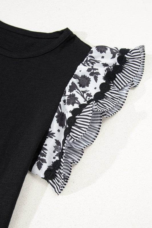 black flutter sleeve cotton top - Shop Style & More | Fresh Looks, Everyday Deals & Free Shipping