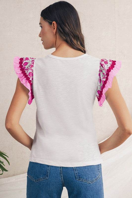 black flutter sleeve cotton top - Shop Style & More | Fresh Looks, Everyday Deals & Free Shipping