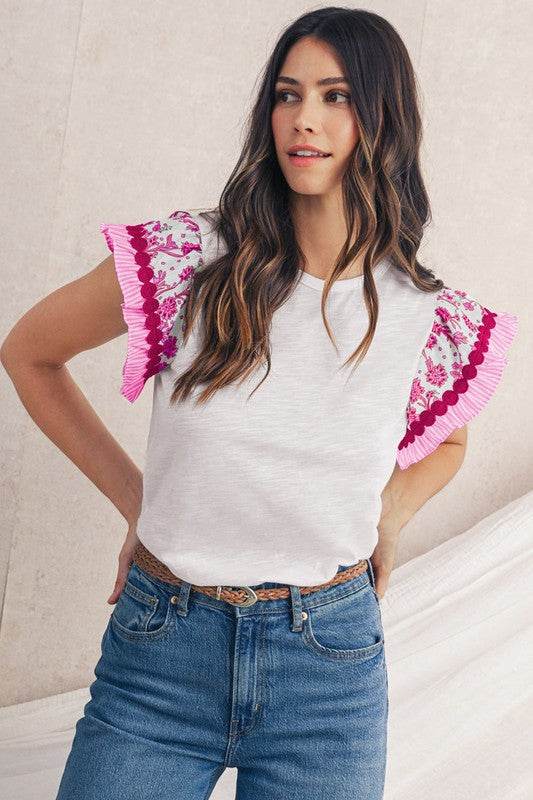 black flutter sleeve cotton top - Shop Style & More | Fresh Looks, Everyday Deals & Free Shipping
