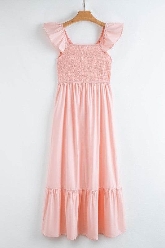 peach smocked maxi dress - Shop Style & More | Fresh Looks, Everyday Deals & Free Shipping