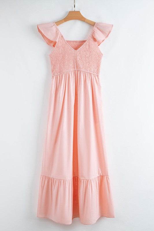 peach smocked maxi dress - Shop Style & More | Fresh Looks, Everyday Deals & Free Shipping
