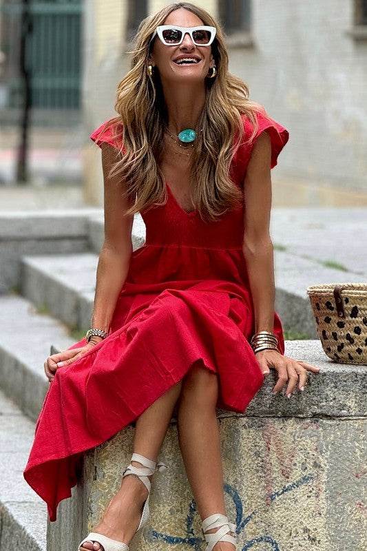 peach smocked maxi dress - Shop Style & More | Fresh Looks, Everyday Deals & Free Shipping