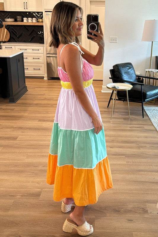 colorblock tiered mxi dress - Shop Style & More | Fresh Looks, Everyday Deals & Free Shipping