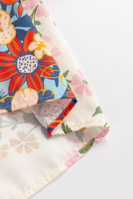 Multicolour V Neck Half Sleeve Boho Floral Blouse - Shop Style & More | Fresh Looks, Everyday Deals & Free Shipping
