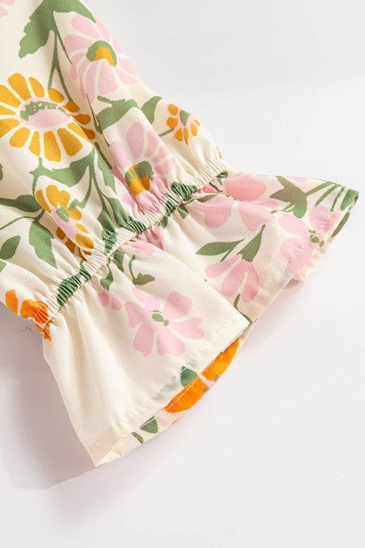 Multicolour V Neck Half Sleeve Boho Floral Blouse - Shop Style & More | Fresh Looks, Everyday Deals & Free Shipping