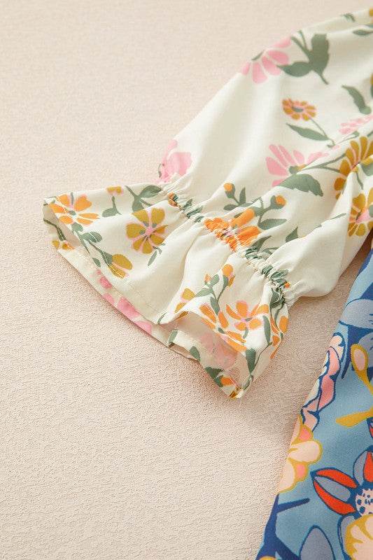 Multicolour V Neck Half Sleeve Boho Floral Blouse - Shop Style & More | Fresh Looks, Everyday Deals & Free Shipping