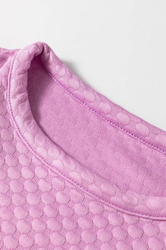 Phalaenopsis Solid Texture Puff Sleeve Blouse - Shop Style & More | Fresh Looks, Everyday Deals & Free Shipping