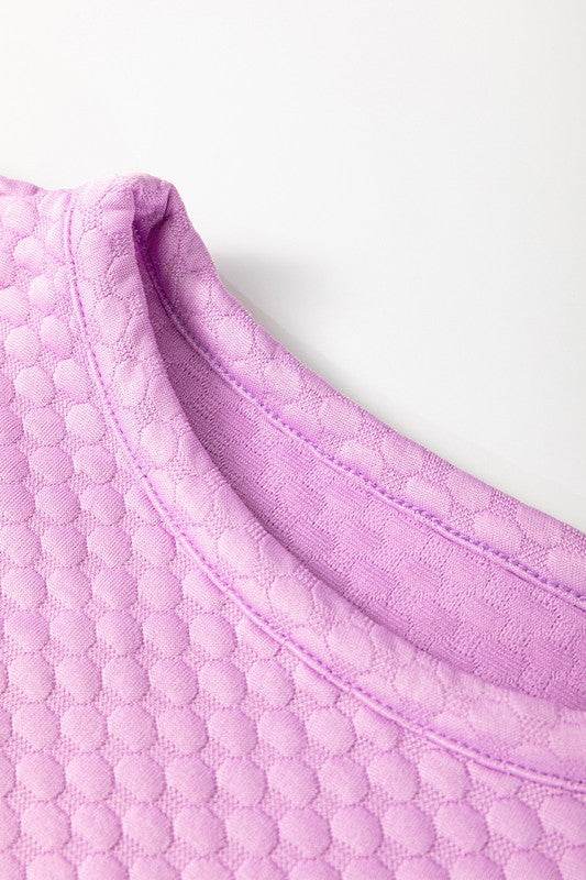 Phalaenopsis Solid Texture Puff Sleeve Blouse - Shop Style & More | Fresh Looks, Everyday Deals & Free Shipping