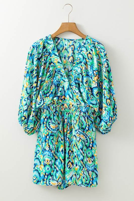 Puff Sleeve V Neck High Waist Romper - Shop Style & More | Fresh Looks, Everyday Deals & Free Shipping