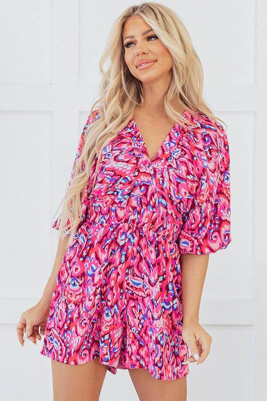 Puff Sleeve V Neck High Waist Romper - Shop Style & More | Fresh Looks, Everyday Deals & Free Shipping