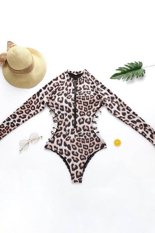Leopard Long Sleeve Half Zip UPF50 Rash Guard - Shop Style & More | Fresh Looks, Everyday Deals & Free Shipping