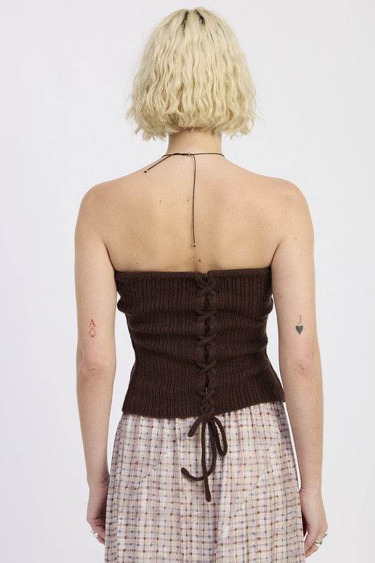 LACE UP TUBE SWEATER TOP - Shop Style & More | Fresh Looks, Everyday Deals & Free Shipping