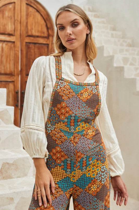 Floral Print Crossed Straps Ankle-length Jumpsuit - Shop Style & More | Fresh Looks, Everyday Deals & Free Shipping
