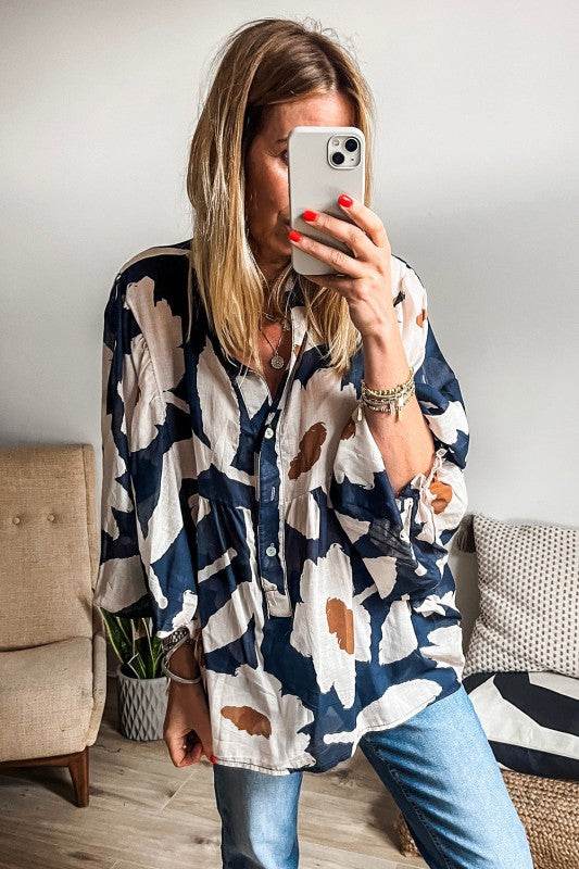 Vintage 60s Flower Frill Neck Loose Blouse - Shop Style & More | Fresh Looks, Everyday Deals & Free Shipping