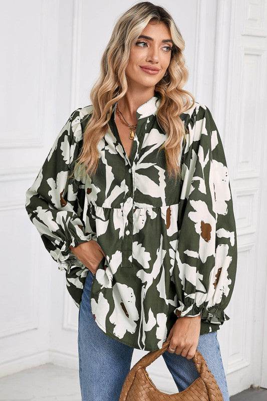 Vintage 60s Flower Frill Neck Loose Blouse - Shop Style & More | Fresh Looks, Everyday Deals & Free Shipping