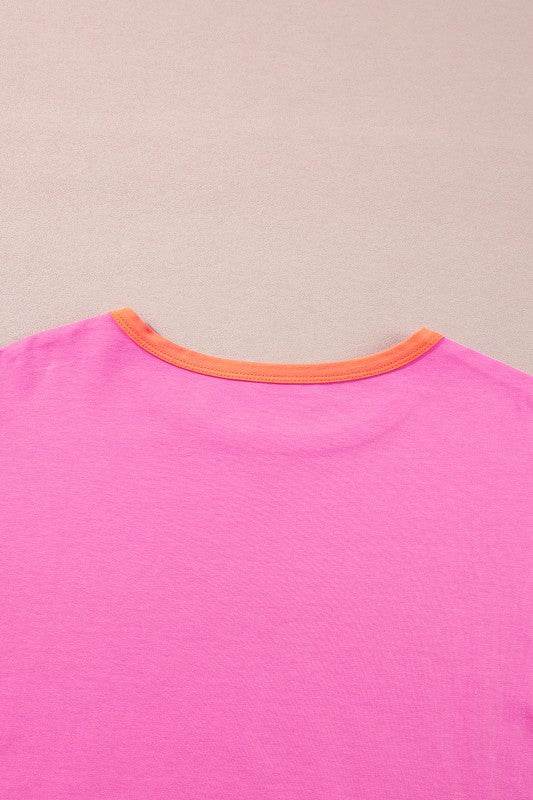 Dark Blue Color Block Sleeve Loose Fit Top - Shop Style & More | Fresh Looks, Everyday Deals & Free Shipping