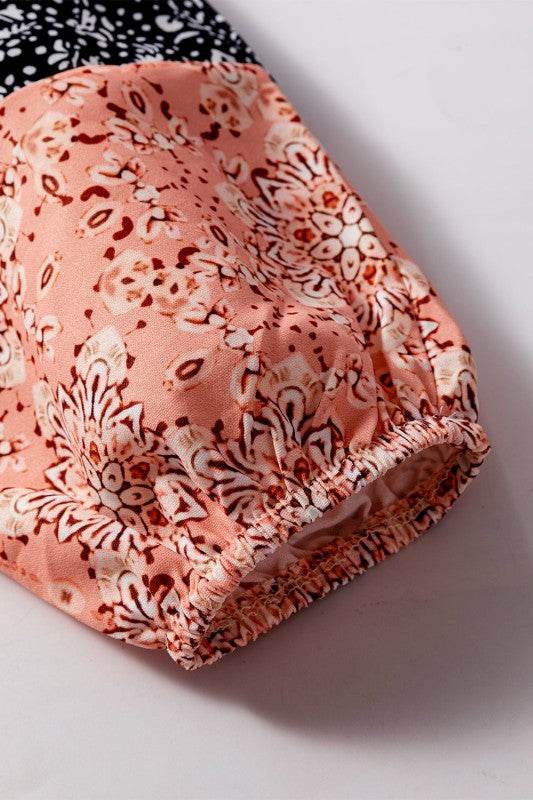 Cable knit print floral patch balloon blouse - Shop Style & More | Fresh Looks, Everyday Deals & Free Shipping