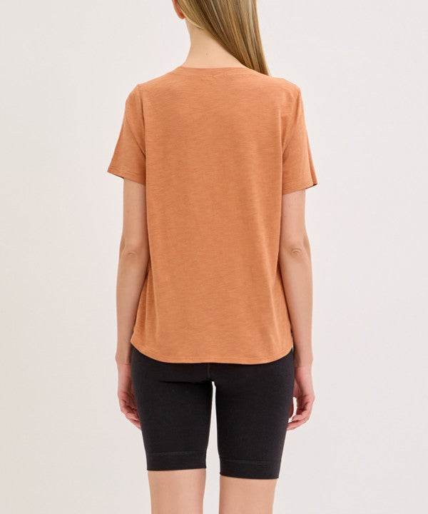 BAMBOO COTTON SLUB V NECK SHORT SLEEVE - Shop Style & More | Fresh Looks, Everyday Deals & Free Shipping