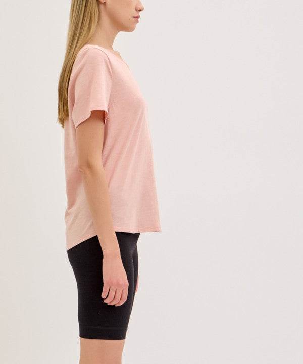 BAMBOO COTTON SLUB V NECK SHORT SLEEVE - Shop Style & More | Fresh Looks, Everyday Deals & Free Shipping