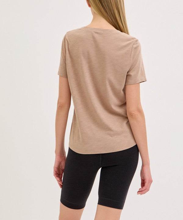 BAMBOO COTTON SLUB V NECK SHORT SLEEVE - Shop Style & More | Fresh Looks, Everyday Deals & Free Shipping