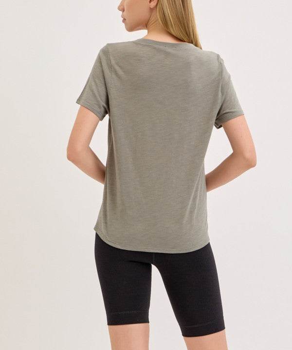 BAMBOO COTTON SLUB V NECK SHORT SLEEVE - Shop Style & More | Fresh Looks, Everyday Deals & Free Shipping