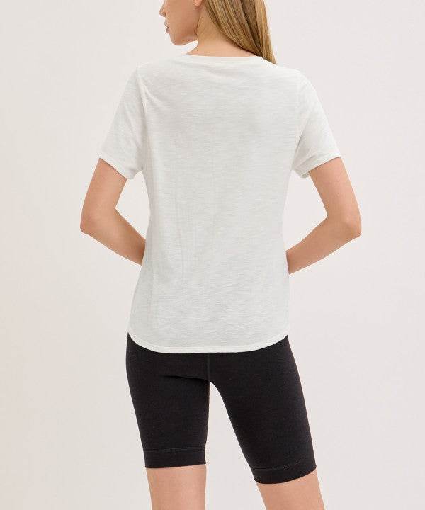 BAMBOO COTTON SLUB V NECK SHORT SLEEVE - Shop Style & More | Fresh Looks, Everyday Deals & Free Shipping
