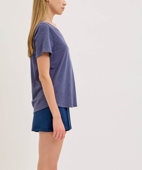 BAMBOO COTTON SLUB V NECK SHORT SLEEVE - Shop Style & More | Fresh Looks, Everyday Deals & Free Shipping