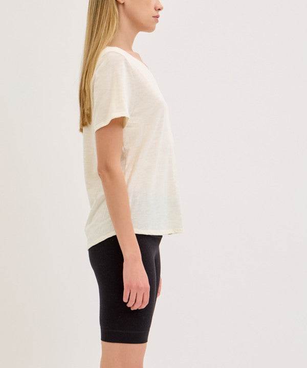 BAMBOO COTTON SLUB V NECK SHORT SLEEVE - Shop Style & More | Fresh Looks, Everyday Deals & Free Shipping