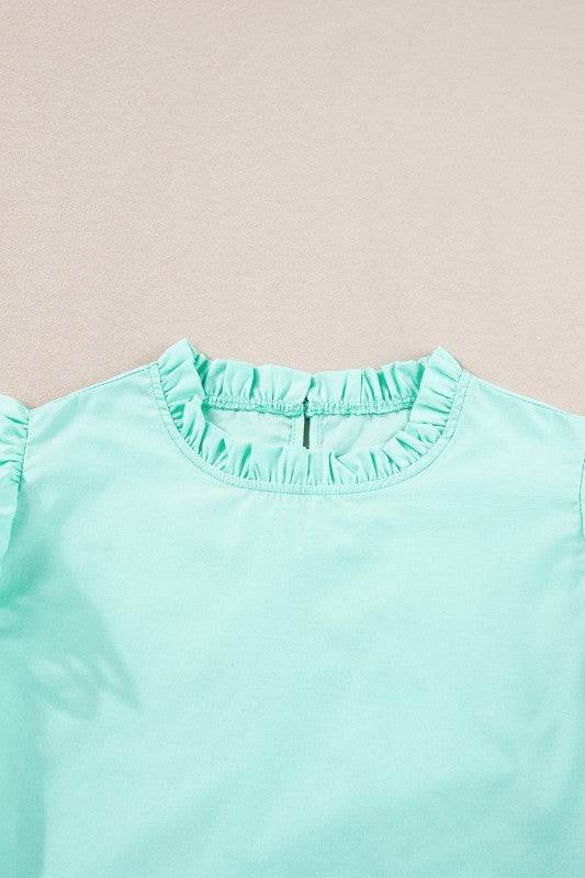 cotton mint ruffle layered blouse - Shop Style & More | Fresh Looks, Everyday Deals & Free Shipping