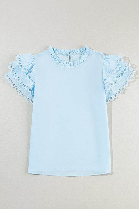 cotton mint ruffle layered blouse - Shop Style & More | Fresh Looks, Everyday Deals & Free Shipping