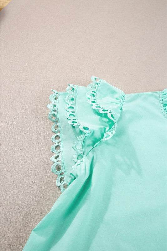 cotton mint ruffle layered blouse - Shop Style & More | Fresh Looks, Everyday Deals & Free Shipping