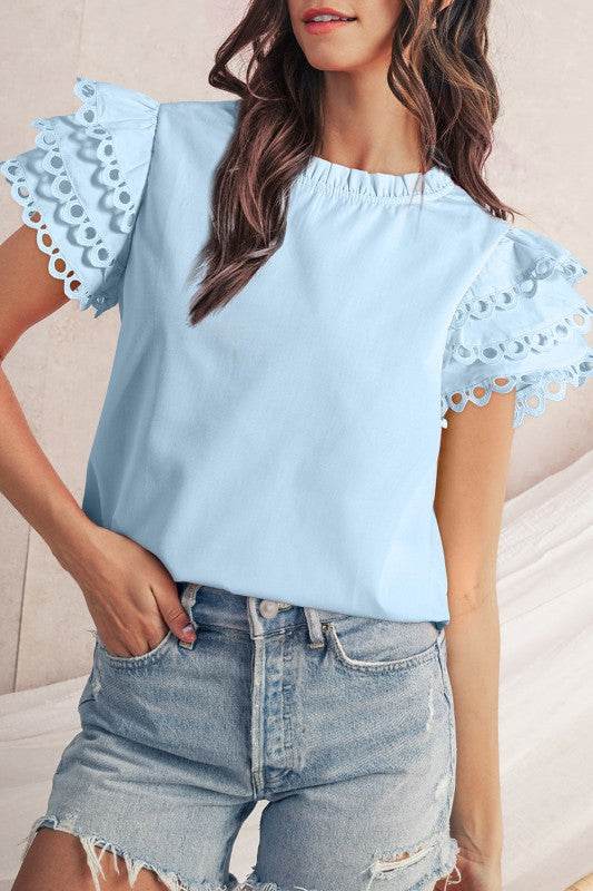 cotton mint ruffle layered blouse - Shop Style & More | Fresh Looks, Everyday Deals & Free Shipping
