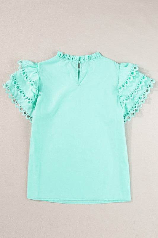 cotton mint ruffle layered blouse - Shop Style & More | Fresh Looks, Everyday Deals & Free Shipping