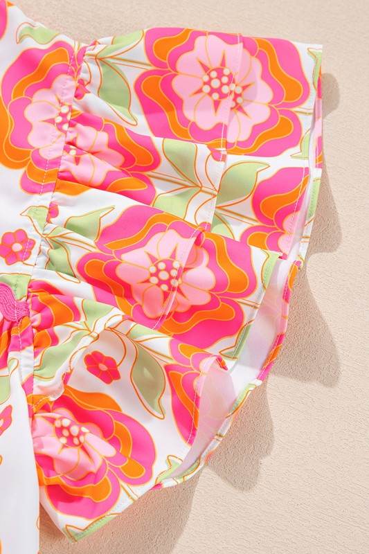 Floral Sleeve Ric-rac Trim Split Neck Loose Blouse - Shop Style & More | Fresh Looks, Everyday Deals & Free Shipping