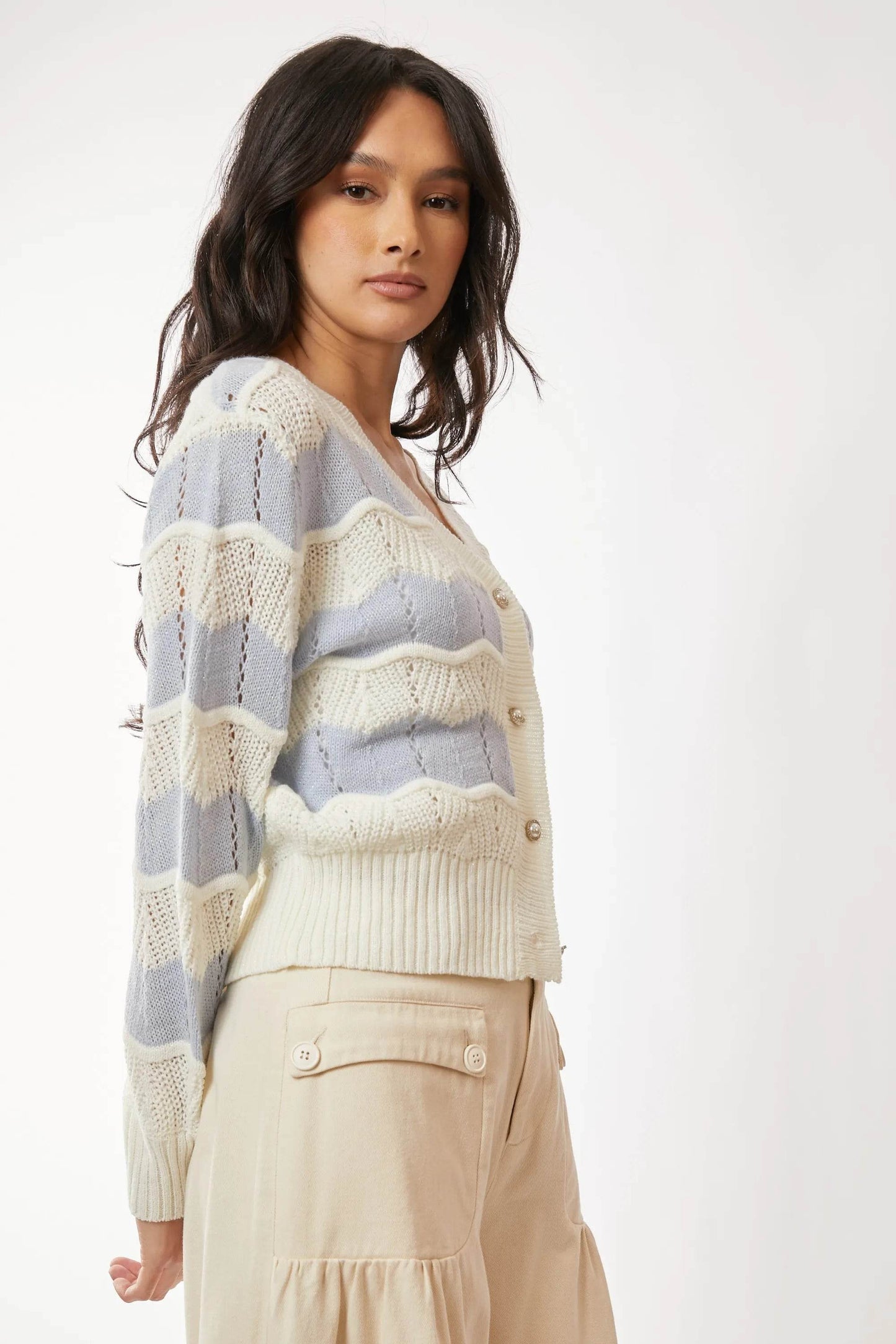 Davi & Dani Button Up Front V Neckline Cardigan Sweater - Shop Style & More | Fresh Looks, Everyday Deals & Free Shipping