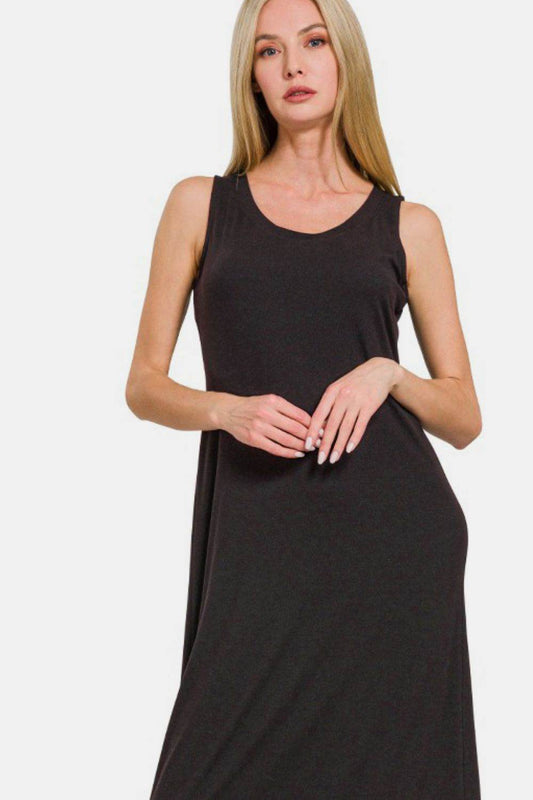 Zenana Scoop Neck Wide Strap Tank Dress - Shop Style & More | Fresh Looks, Everyday Deals & Free Shipping