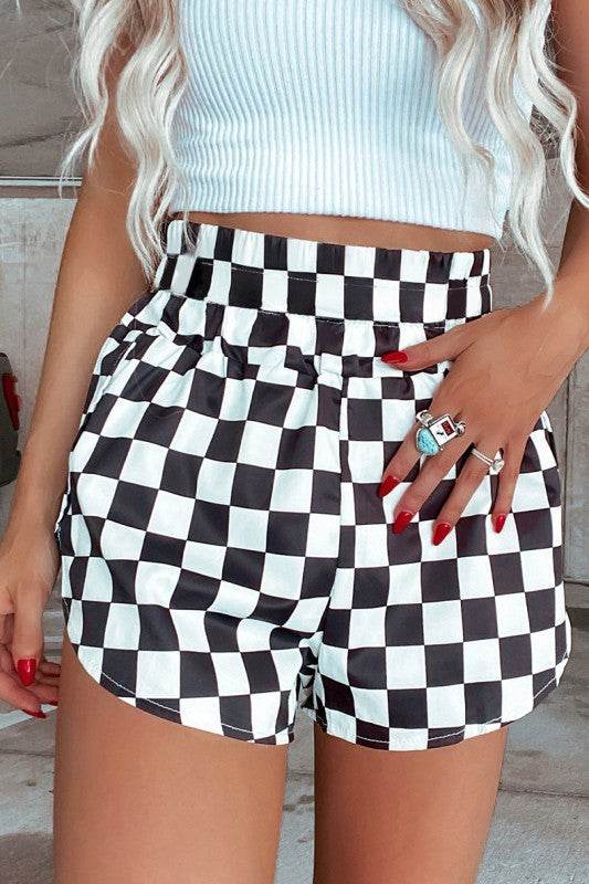 Checkered Print High Waist Casual Shorts - Shop Style & More | Fresh Looks, Everyday Deals & Free Shipping