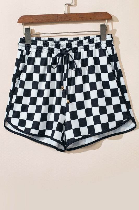 Checkered Drawstring Elastic Waist Casual Shorts - Shop Style & More | Fresh Looks, Everyday Deals & Free Shipping