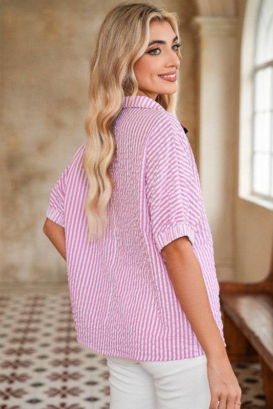Cotton Blue Stripe Dolman blouse - Shop Style & More | Fresh Looks, Everyday Deals & Free Shipping