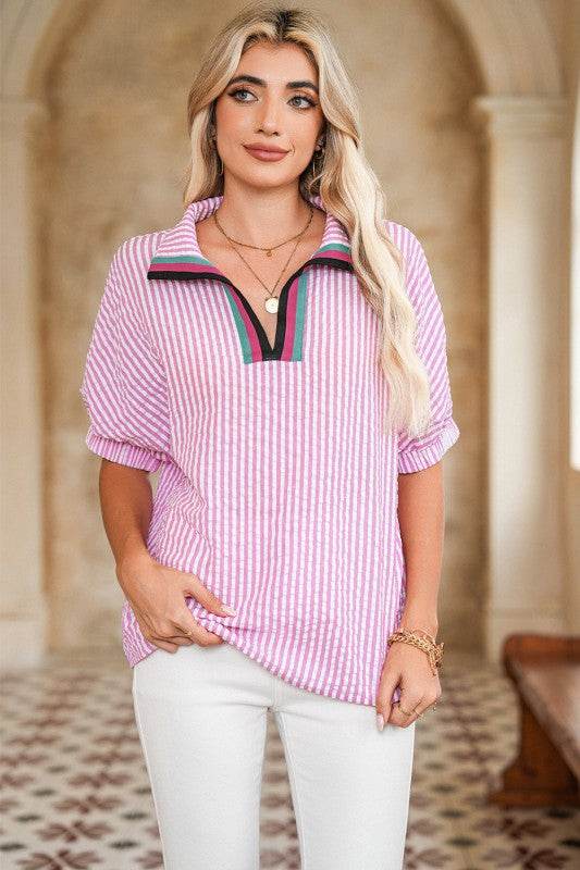 Cotton Blue Stripe Dolman blouse - Shop Style & More | Fresh Looks, Everyday Deals & Free Shipping