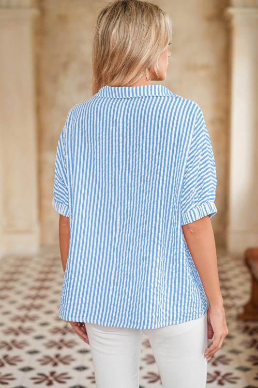 Cotton Blue Stripe Dolman blouse - Shop Style & More | Fresh Looks, Everyday Deals & Free Shipping