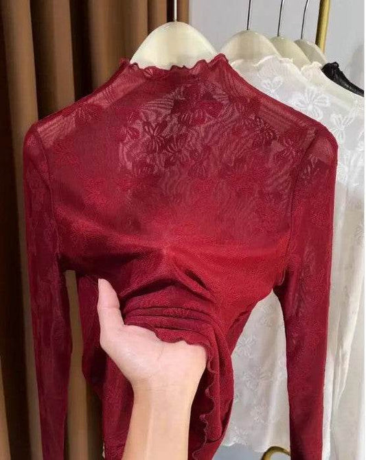 Mesh bow printed long sleeve top - Shop Style & More | Fresh Looks, Everyday Deals & Free Shipping