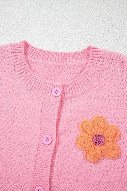 Cute Knitted Floral Pattern Button Up Cardigan - Shop Style & More | Fresh Looks, Everyday Deals & Free Shipping